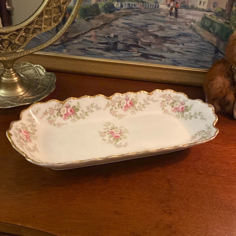 Vintage Limoges France celery platter dish